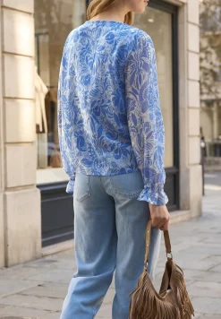 Blouse met lange mouwen en ruches