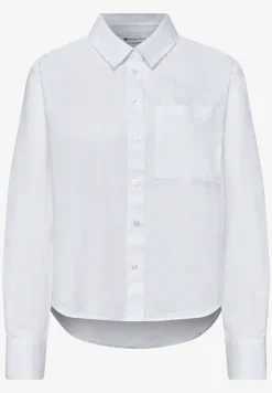 Blouse met lange mouwen en overhemdkraag in keperstof