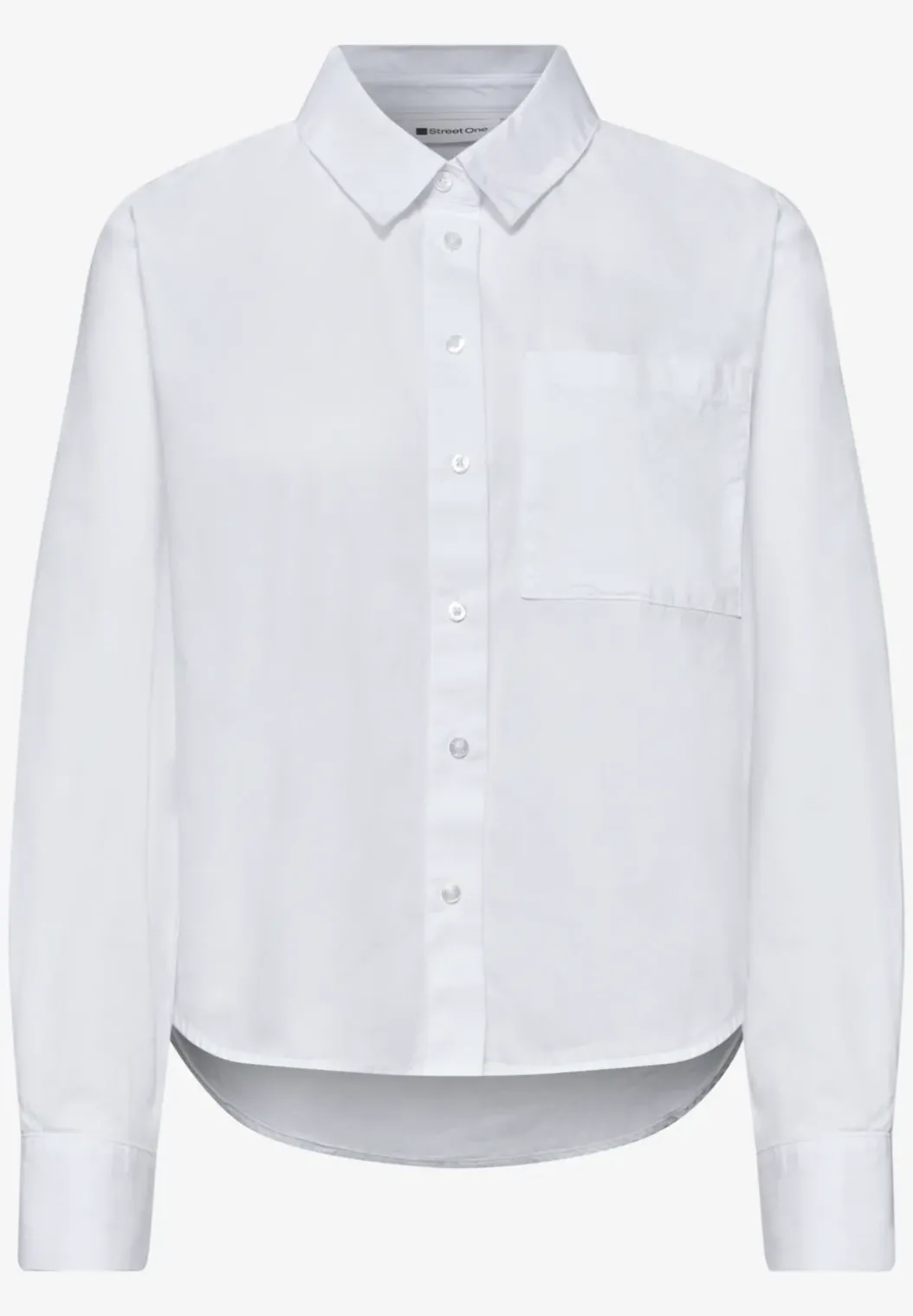 Blouse met lange mouwen en overhemdkraag in keperstof