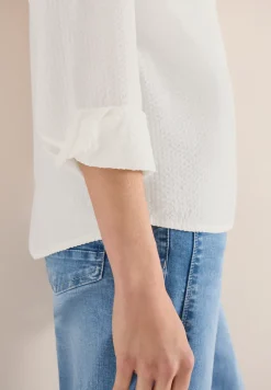 Blouse met lange mouwen, structuur en knopen