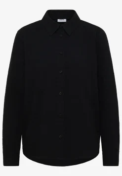 Blouse met lange mouwen, structuur en knopen
