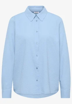 Blouse met lange mouwen, structuur en knopen