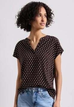 Blouse met losse schouders en gespleten hals