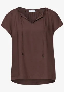 Blouse met losse schouders en gespleten hals