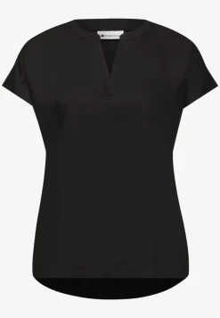 Blouse met losse schouders en gespleten hals