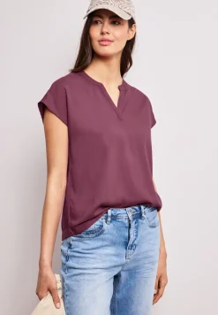 Blouse met losse schouders en gespleten hals