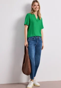 Blouse met losse schouders en gespleten hals