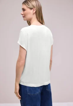 Blouse met losse schouders en gespleten hals