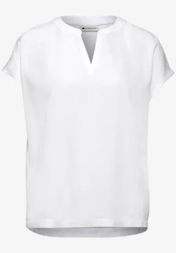 Blouse met losse schouders en gespleten hals