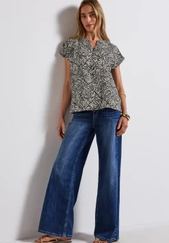 Blouse met minimale print