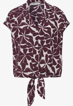 Blouse met overhangende schouders en bowlingkraag
