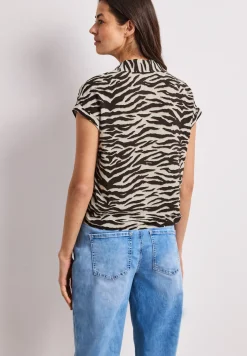Blouse met overhangende schouders en bowlingkraag