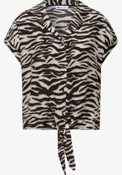 Blouse met overhangende schouders en bowlingkraag