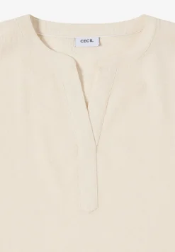 Blouse met overhangende schouders in seersucker kwaliteit