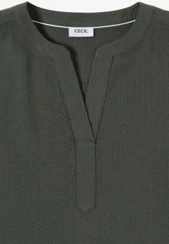 Blouse met overhangende schouders in seersucker kwaliteit