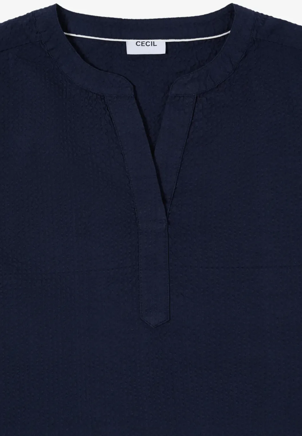 Blouse met overhangende schouders in seersucker kwaliteit