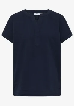 Blouse met overhangende schouders in seersucker kwaliteit