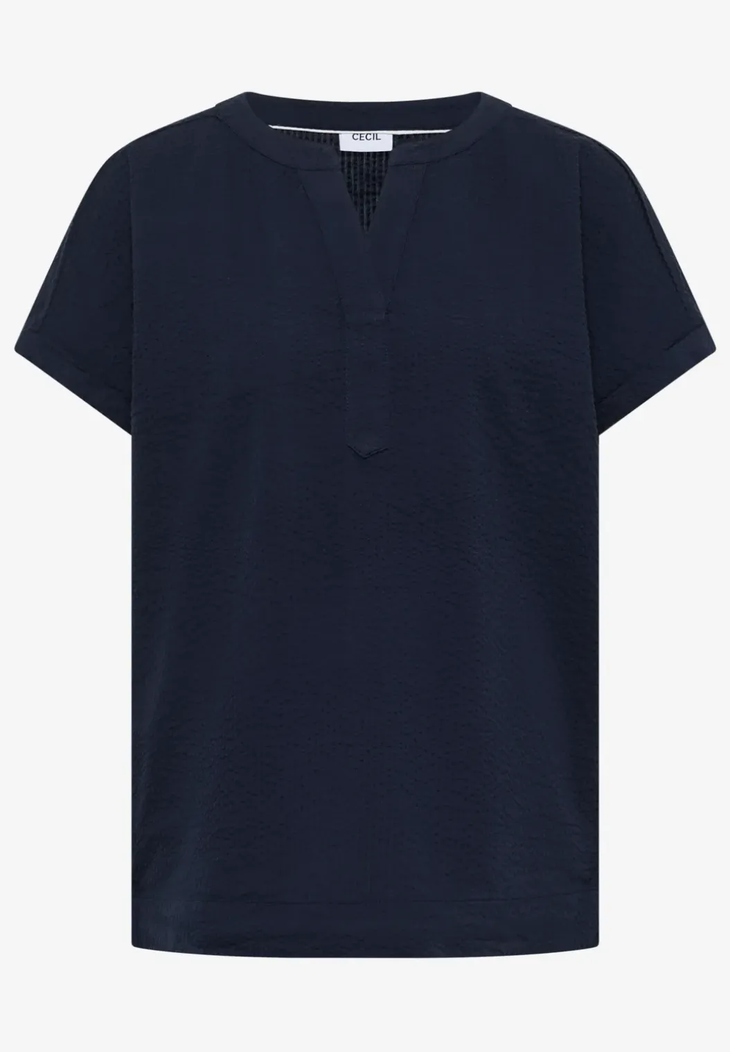 Blouse met overhangende schouders in seersucker kwaliteit
