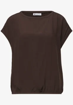 Blouse met overhangende schouders en getapete details