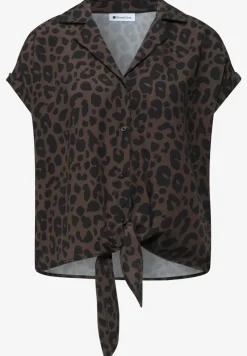 Blouse met overhangende schouders en bowlingkraag