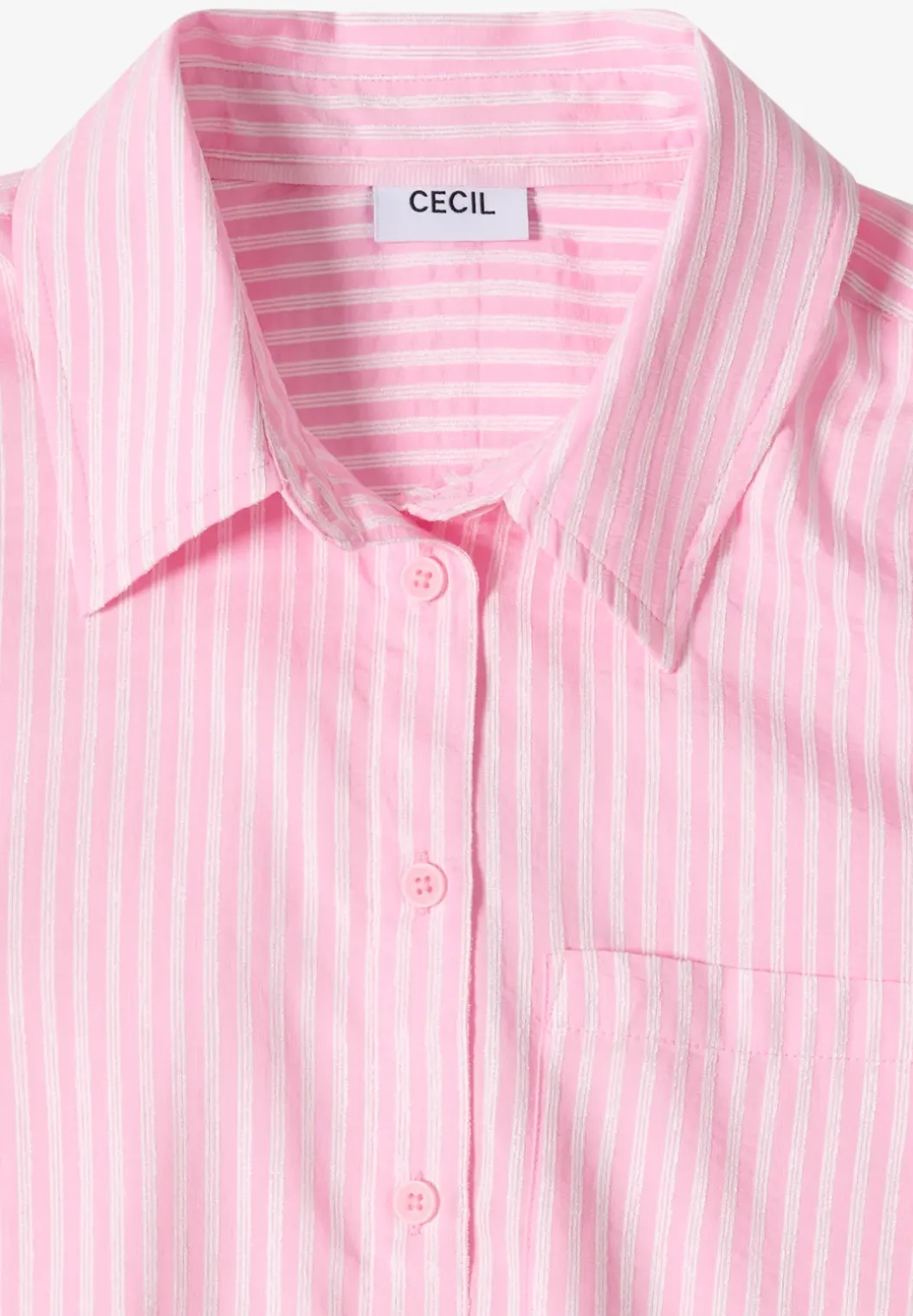 Blouse met overhemdkraag en strepen
