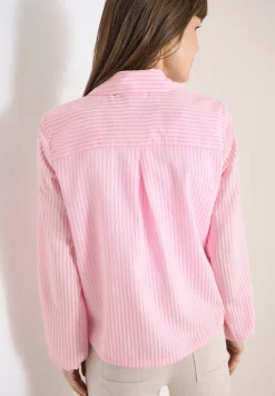 Blouse met overhemdkraag en strepen