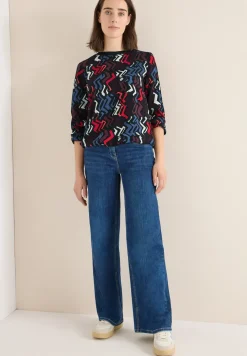 Blouse met print en glitter