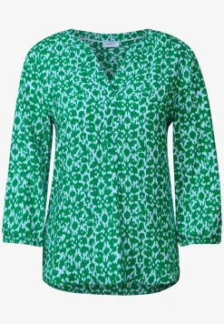 Blouse met print en glitter
