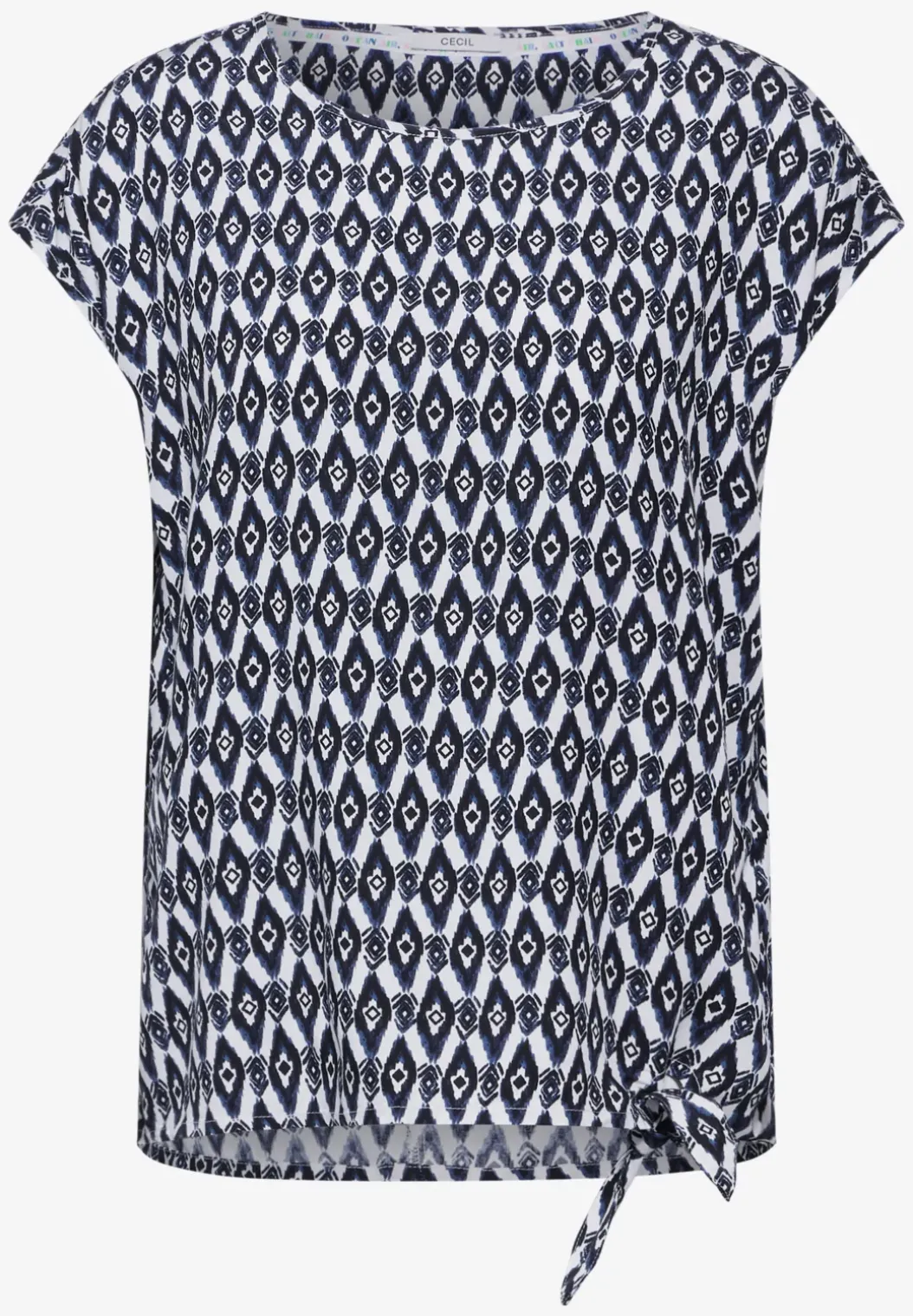Blouse met print en knopen