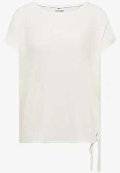 Blouse met ronde hals en knoopdetail