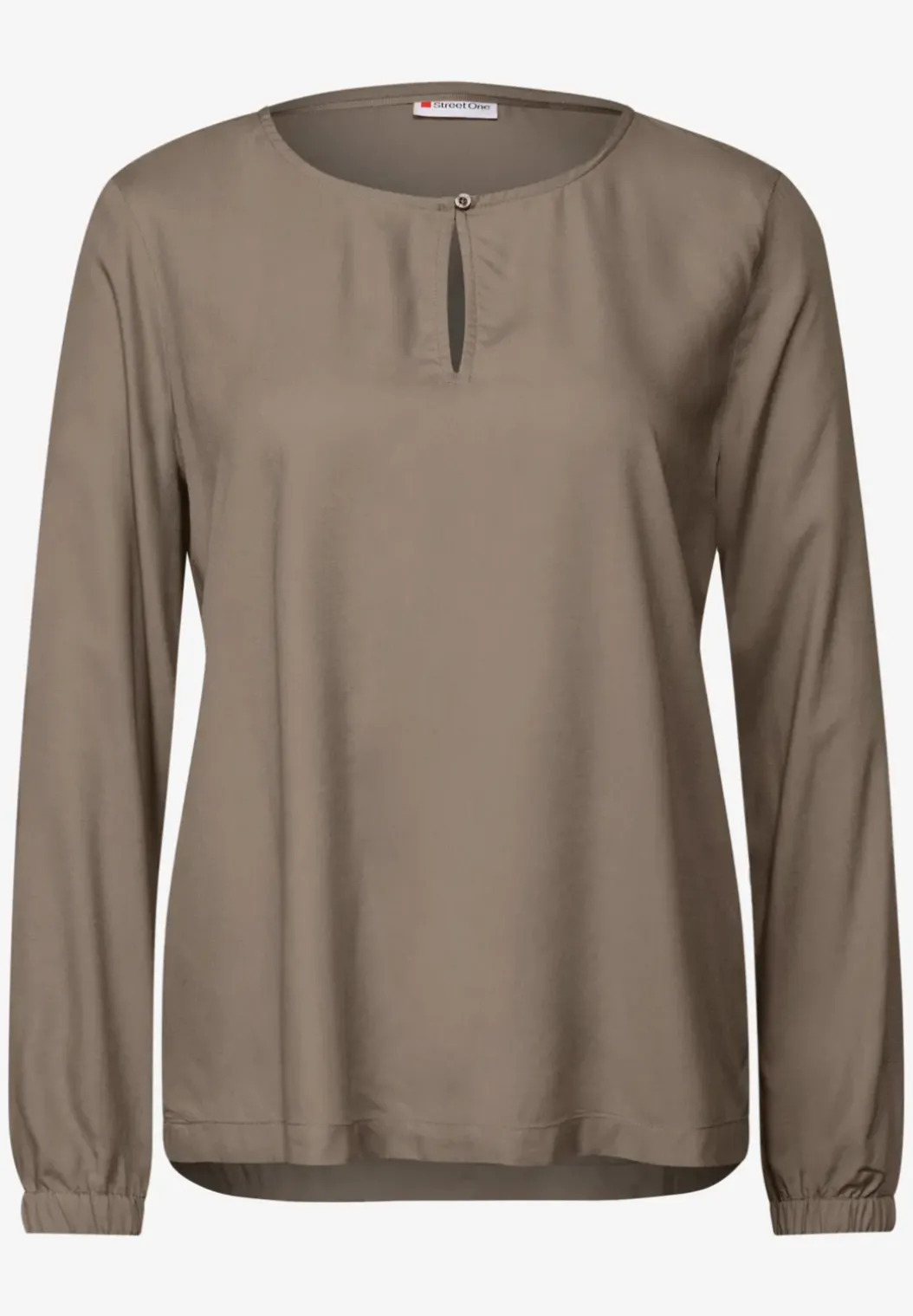 Blouse met ronde hals en uitsnijding
