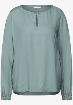 Blouse met ronde hals en uitsnijding