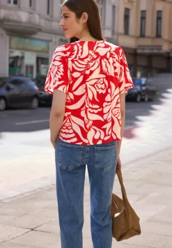 Blouse met V-hals en bloemenpatroon