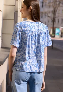 Blouse met V-hals en bloemenpatroon