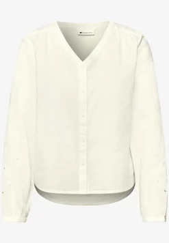Blouse met V-hals en borduursel