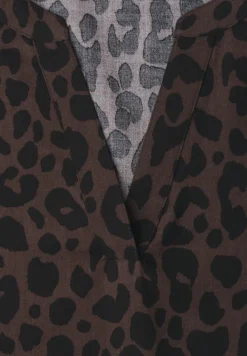 Blouse shirt met gespleten hals en print