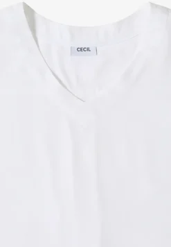 Blouse shirt met V-hals en knoop