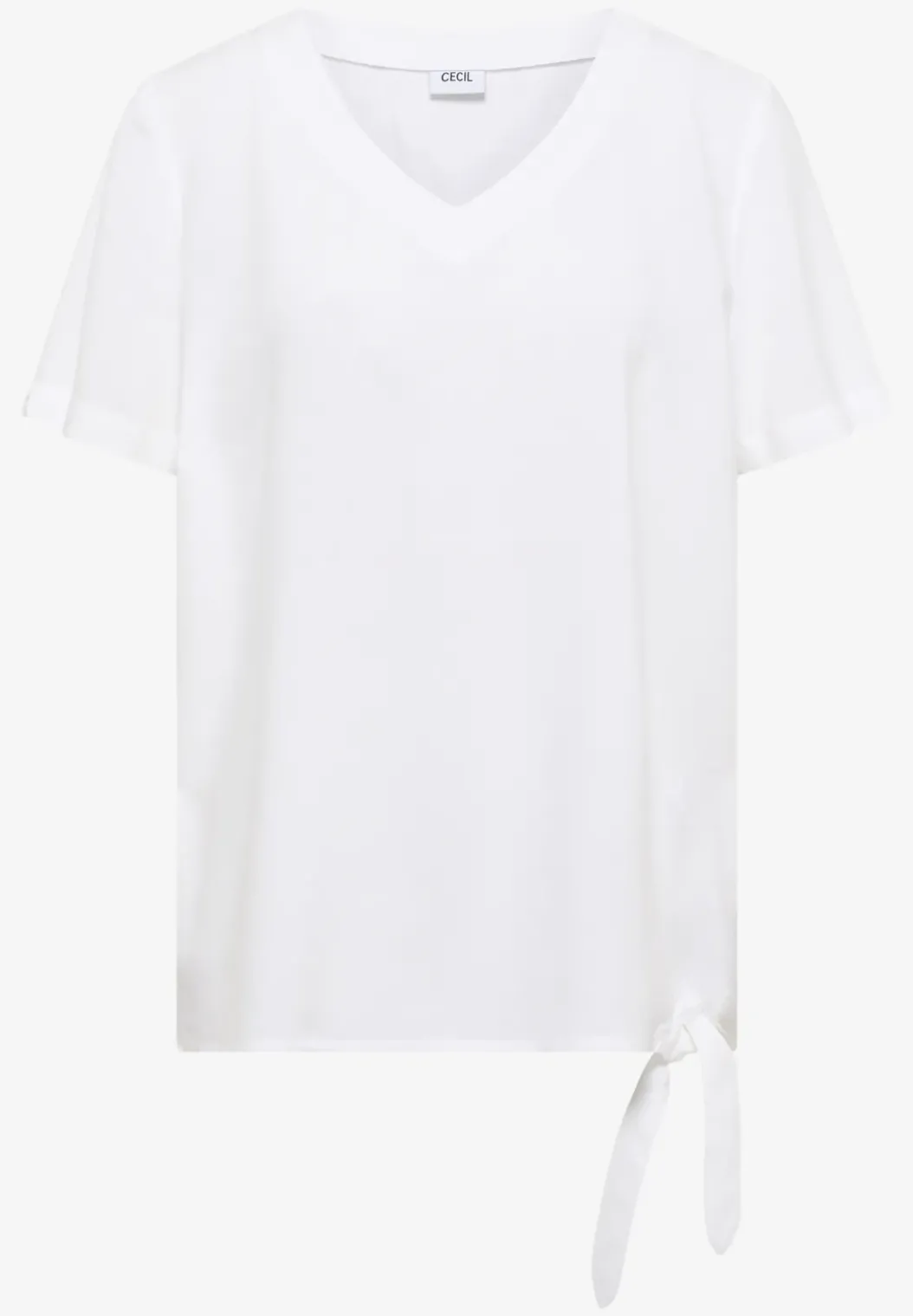 Blouse shirt met V-hals en knoop