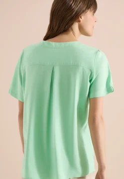 Blouse shirt met V-hals en knoop