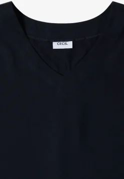 Blouse shirt met V-hals en knoop