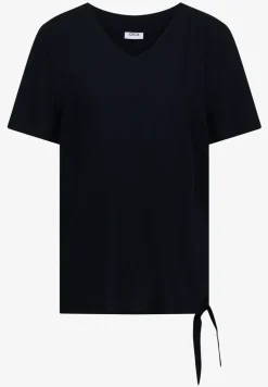 Blouse shirt met V-hals en knoop