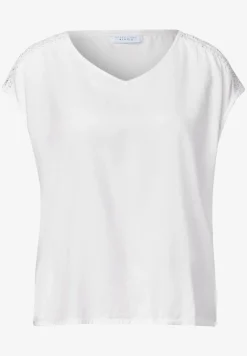 Blouse shirt met V-hals en kant