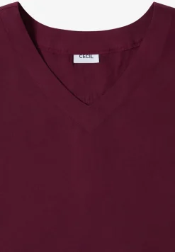 Blouse shirt met V-hals en knoop