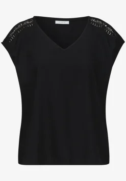 Blouse shirt met V-hals en kant