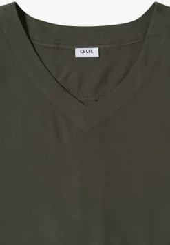 Blouse shirt met V-hals en knoop