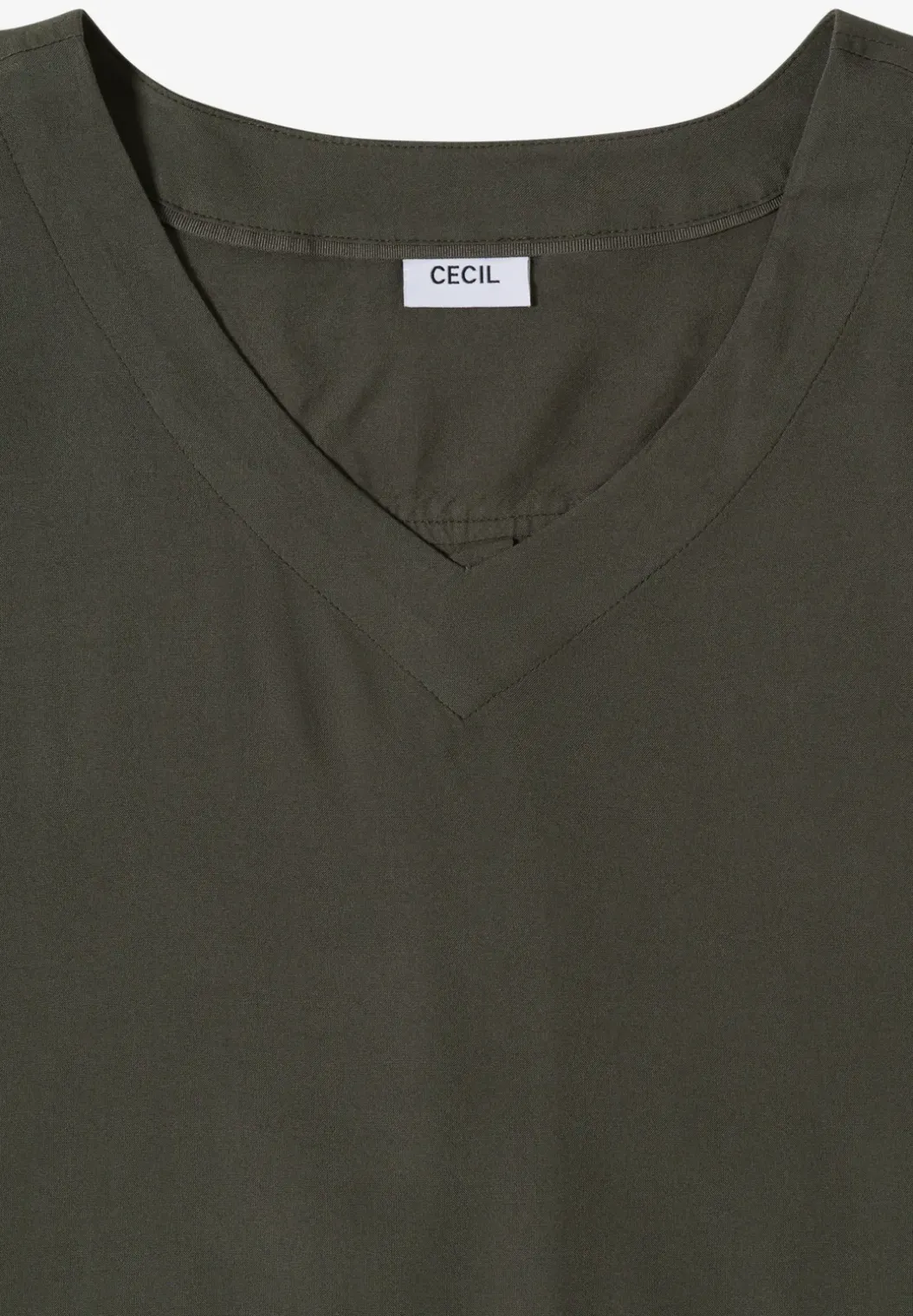 Blouse shirt met V-hals en knoop