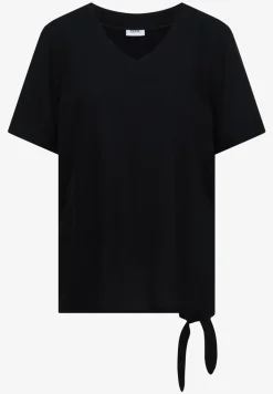 Blouse shirt met V-hals en knoop