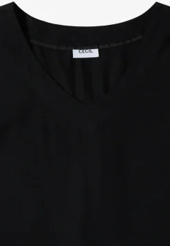 Blouse shirt met V-hals en knoop