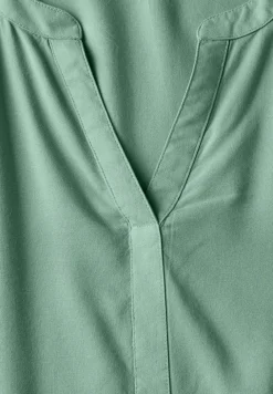 Blouse van viscose met gespleten hals