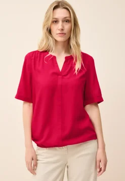 Blouse van viscose met gespleten hals